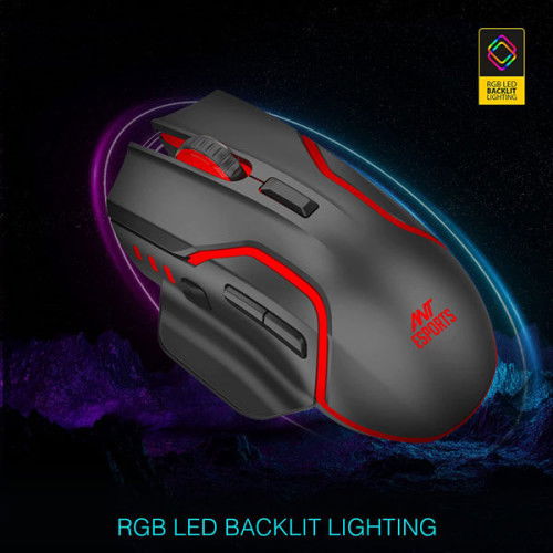 Ant Esports GM320 Pro RGB Wireless Gaming Mouse (Black)