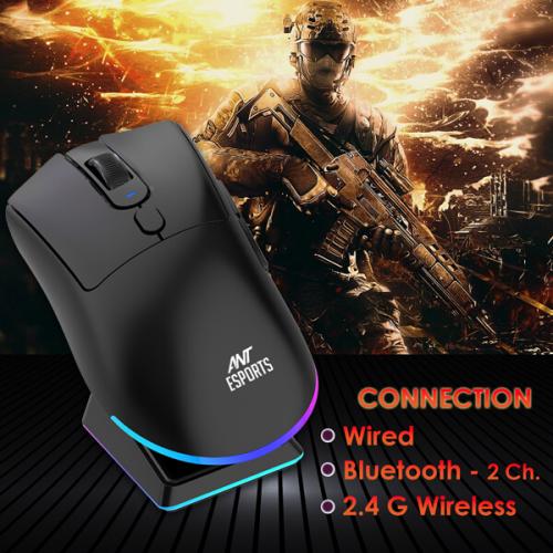 Ant Esports GM900 Gaming Mouse with Charging Dock (Black)