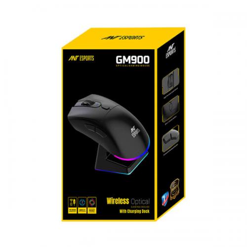 Ant Esports GM900 Gaming Mouse with Charging Dock (Black)