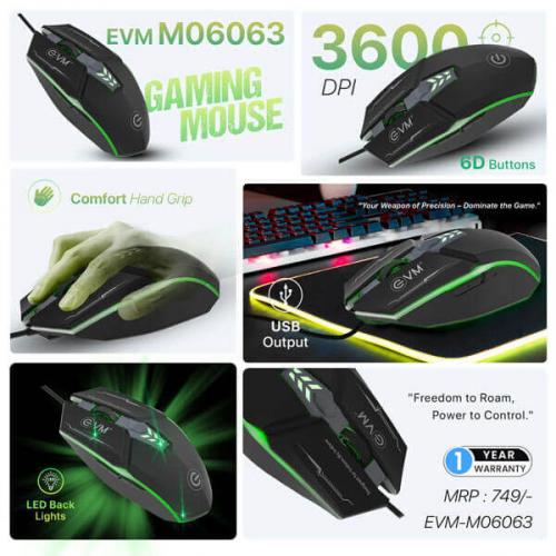 EVM M06063 Wired Gaming Mouse (Black)