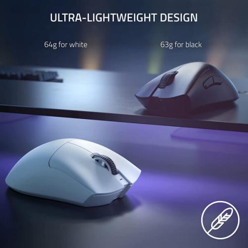 Razer DeathAdder V3 Pro Wireless Gaming Mouse (White)