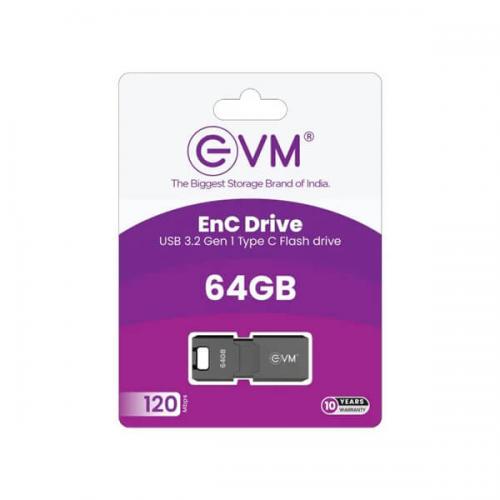 EVM ENC 64GB USB 3.2 Gen1 Type-C Pen Drive (Black)