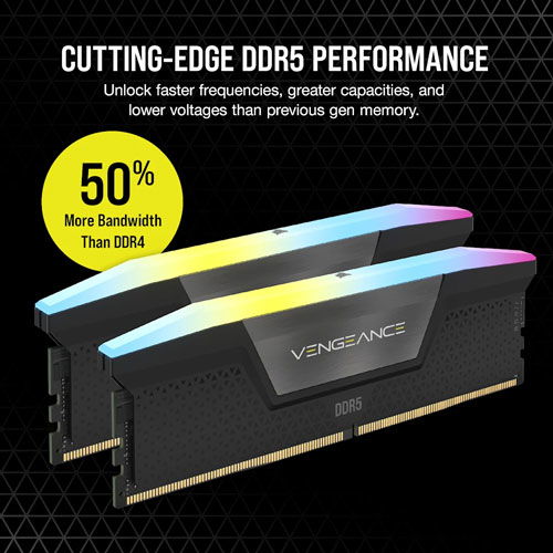 CORSAIR Vengeance RGB 16GB (16GBx1) DDR5 5200MHz Desktop Ram