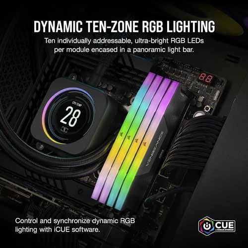 CORSAIR Vengeance RGB 16GB (16GBx1) DDR5 5200MHz Desktop Ram