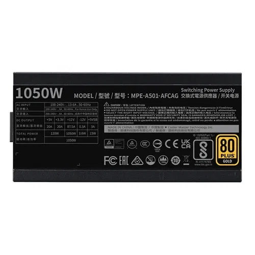 COOLER MASTER MWE Gold 1050 Watt V2 ATX 3.1 Smps