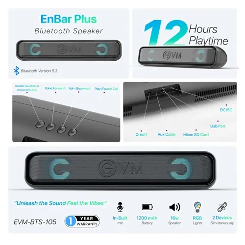 EVM-BTS-105 EnBar Plus Bluetooth Speaker